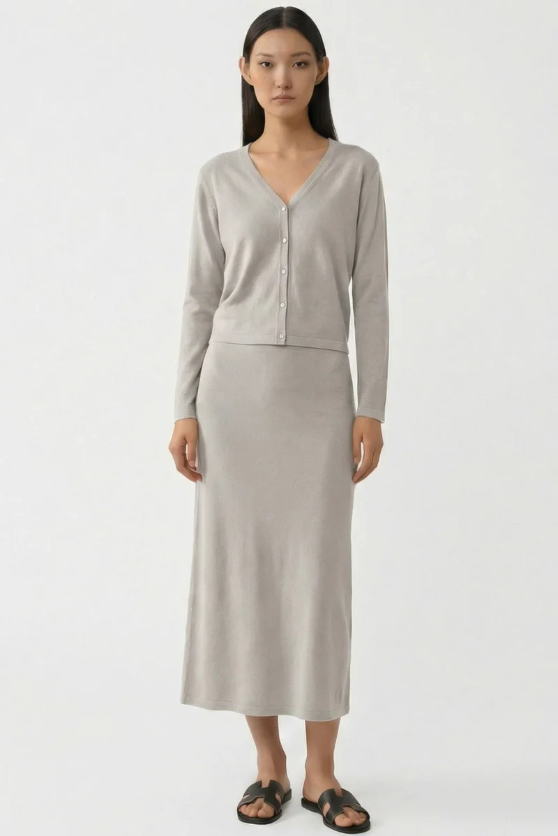 The Editor's Market Ferlene High-Rise A-line Knit Skirt